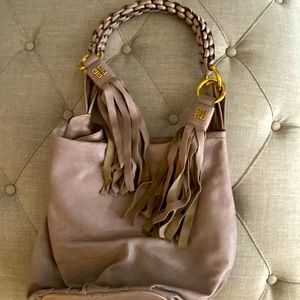 Givenchy taupe boho handbag with tassels and braided shoulder strap! Fabulous!!